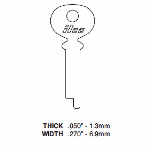 ILCO 1217D-ILCO Key Misc. Flat Steel