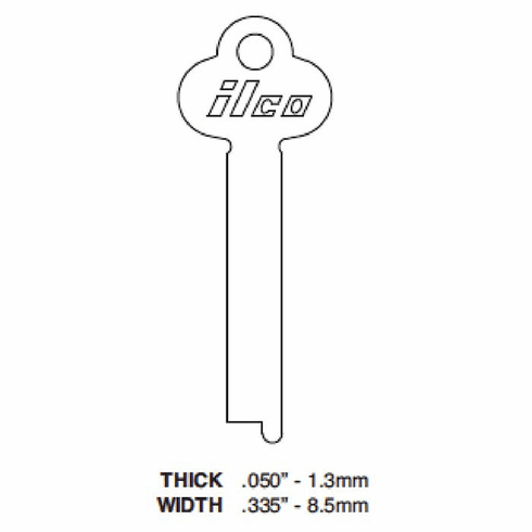 ILCO 1221L-ILCO Key Misc. Flat Steel