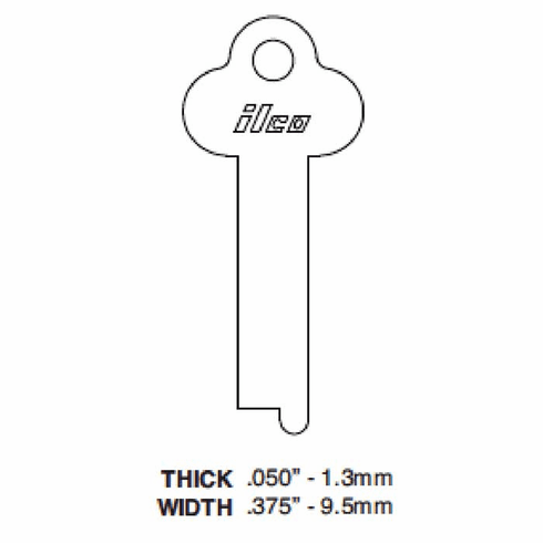 ILCO 1222B-ILCO Key Misc. Flat Steel