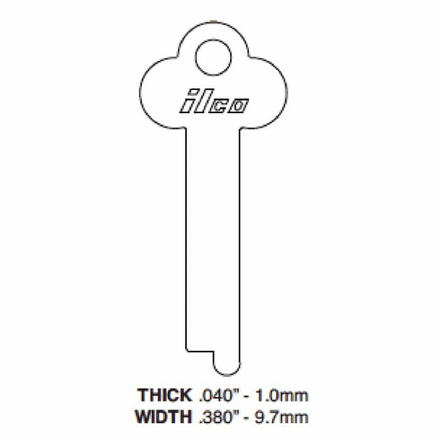 ILCO 1222E-ILCO Key Misc. Flat Steel
