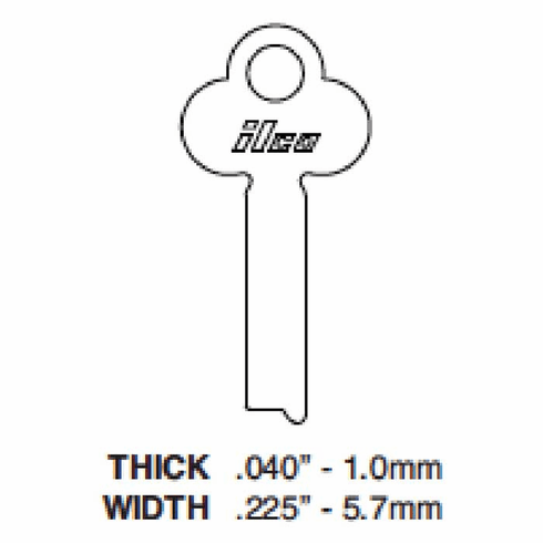ILCO 1225BL-ILCO Key Misc. Flat Steel