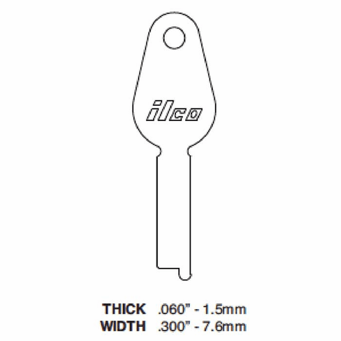 ILCO 1242L-ILCO Key Misc. Flat Steel / Jet T26