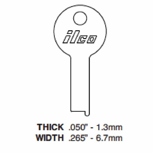 ILCO 1270D-ILCO Key Eagle Flat Steel / Jet T146