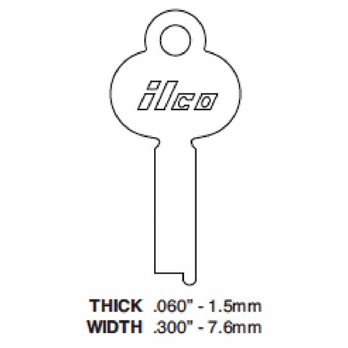 ILCO 1303-ILCO Key Misc. Flat Steel