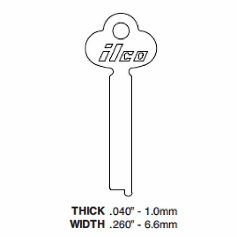 ILCO 1422-ILCO Key Yale Flat Steel