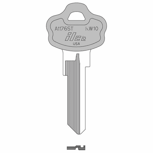 ILCO KW10-PC-AQUA-ILCO Key Blank Kw10-Pc-Aqua