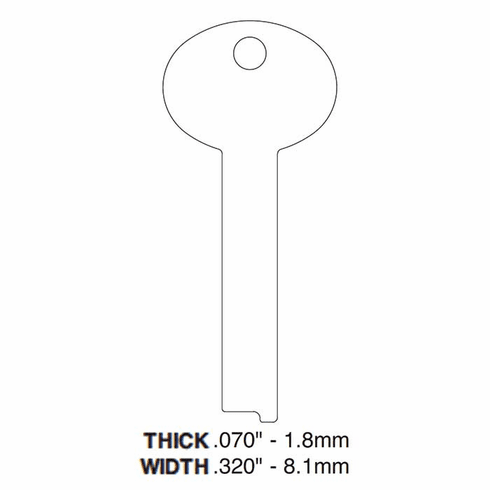 ILCO LB6 Lefebure/Ns - Keyblank