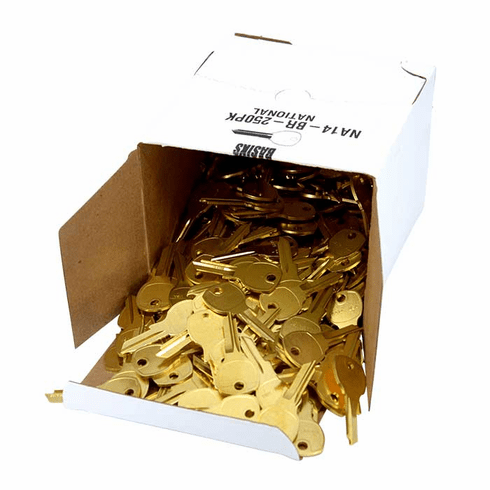 ILCO NA14-250-BASIKS Basik Na14 Brass Keys 250Pk -Made In Usa