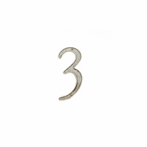 JVJ 00339 4" House Number "3" Satin Nickel