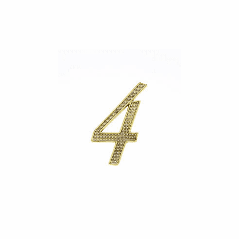 JVJ 00437 4" House Number "4" Polished Brass