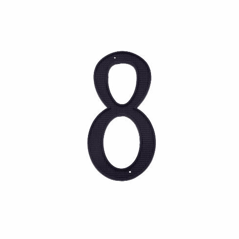 JVJ 00815 4" Black Finish Zinc Alloy House Number "8"