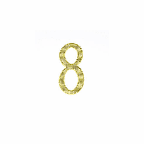 JVJ 00837 4" House Number "8" Polished Brass