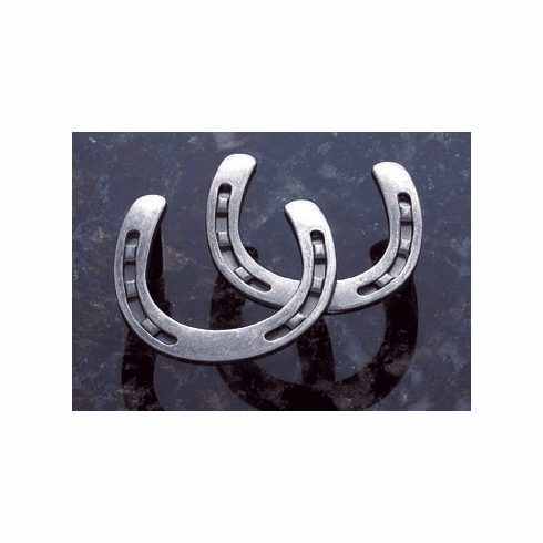 JVJ 06518 Lone Star Collection Antique Nickel Finish 2-1/4" c/c (2-1/2" OA) Double Horseshoe Knob