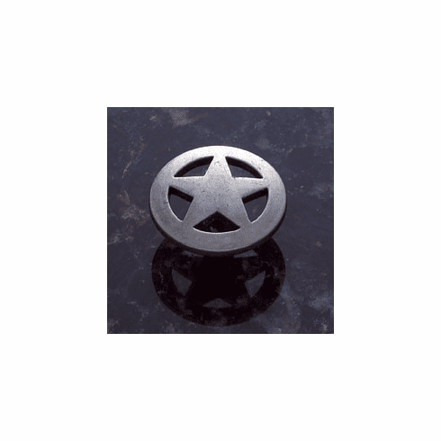 JVJ 06718 Lone Star Collection Antique Nickel Finish 1-1/2" Medium Star Knob