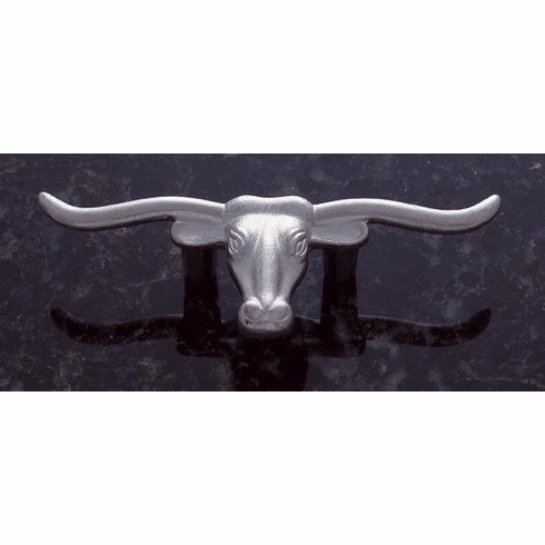 JVJ 07306 Old Silver Finish 1 " C/C, 4 ?" OA Steer Head Pull, Composition Zamac