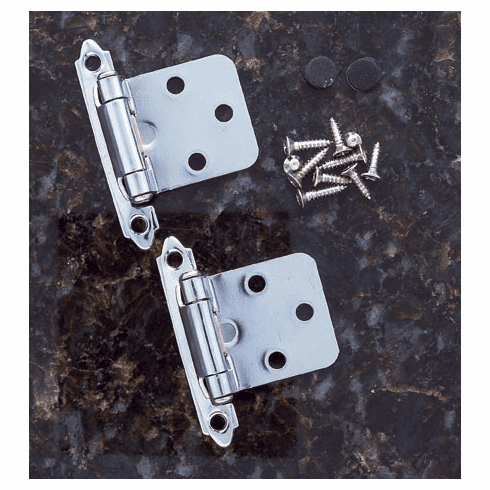 JVJ 10126 Polished Chrome Finish Flush Self-Closing Hinge (Pair), Steel