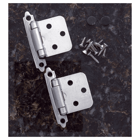 JVJ 10146 Satin Nickel Finish Flush Self-Closing Hinge (Pair), Steel