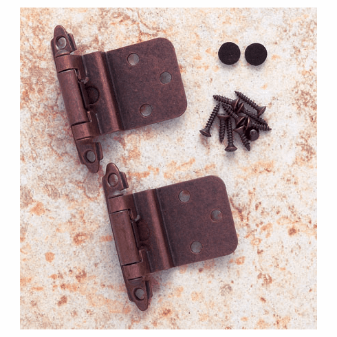 JVJ 10212 Old World Bronze Finish-3/8 Inset Self- closing Hinge (pair), Composition Steel