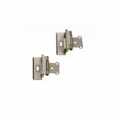 JVJ 10446 Satin Nickel Full Wrap Overlay Self Closing Hinge (Pair), Steel