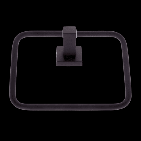 JVJ 20506 Milan Series Matte Black Finish Squared Towel Ring,  Zinc & Stainless Steel