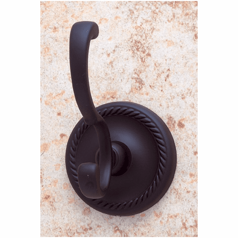 JVJ 20608 Prestige Series Oil Rubbed Bronze Finish Deco Robe Hook C/S, Solid Brass