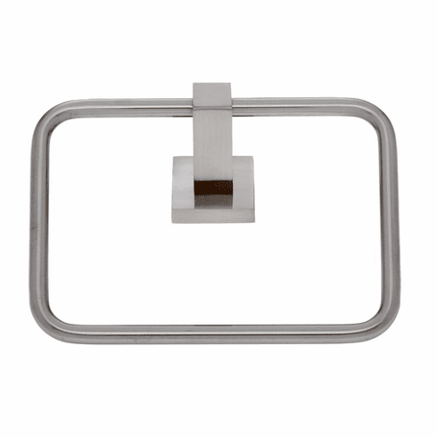 JVJ 21006 Milan Series Satin Nickel Finish Squared Towel Ring, Zinc & Stainless Steel