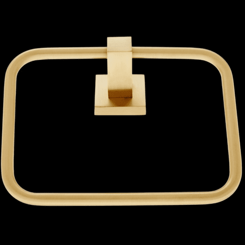 JVJ 21306 Milan Series Satin Brass Finish Squared Towel Ring, Zinc & Stainless Steel