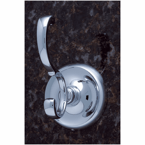 JVJ 21408 Paramount Series Polished Chrome Finish Deco Robe Hook C/S, Solid Brass