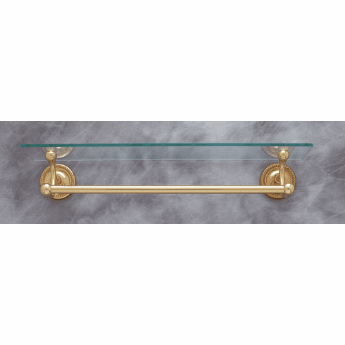 JVJ 21611 Prestige Series Solid Brass Finish 22 Glass Shelf w/ 18 TB C/S, Composition Solid Brass
