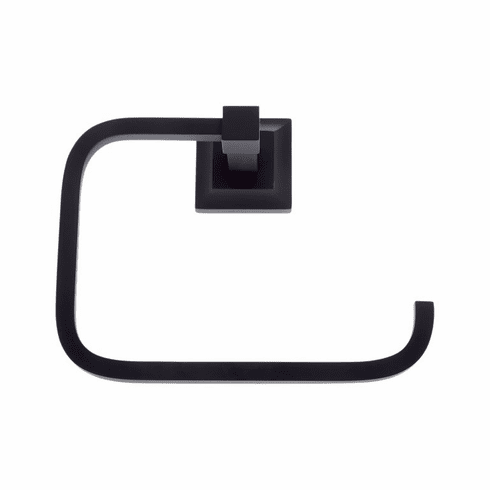 JVJ 21806 Aspen Series Matte Black Finish Towel Ring,  Solid Brass
