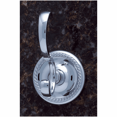 JVJ 22608 Prestige Series Polished Chrome Finish Deco Robe Hook C/S, Solid Brass