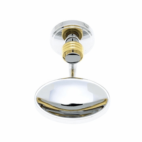 JVJ 23103 Contemporary Series Split Finish Ribbed Soap Dish Chrome/Brass C/S, Composition Solid Brass