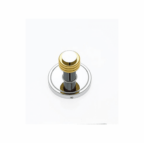 JVJ 23107 Contemporary Series Split Finish Ribbed Robe Hook Chrome/Brass C/S, Composition Solid Brass