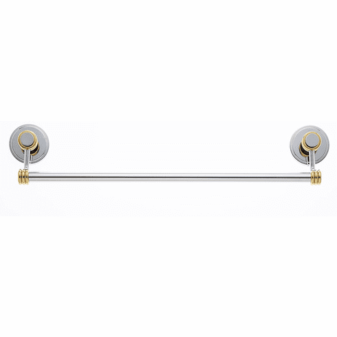 JVJ 23124 Contemporary Series Split Finish Ribbed 24 Towel Bar Set Chrome/Brass C/S, Composition Solid Brass