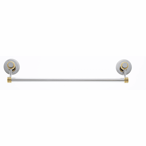 JVJ 23130 Contemporary Series Split Finish Ribbed 30 Towel Bar Set Chrome/Brass C/S, Composition Solid Brass