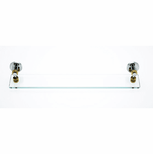JVJ 23151 Contemporary Series Split Finish Ribbed 24 Glass Shelf Chrome/Brass C/S, Composition Solid Brass