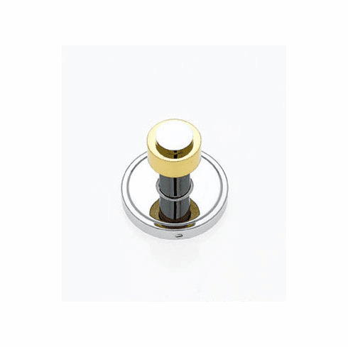 JVJ 23207 Contemporary Series Split Finish Smooth Robe Hook Chrome/Brass C/S, Composition Solid Brass
