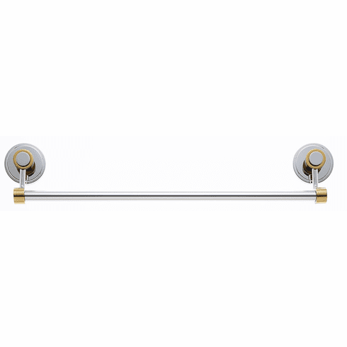 JVJ 23218 Contemporary Series Split Finish Smooth 18 Towel Bar Set Chrome/Brass C/S, Composition Solid Brass