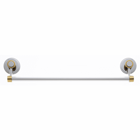JVJ 23230 Contemporary Series Split Finish Smooth 30 Towel Bar Set Chrome/Brass C/S, Composition Solid Brass