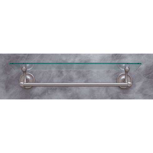 JVJ 23611 Prestige Series Satin Nickel Finish 22� Glass Shelf w/ 18� Towel Bar C/S, Composition Solid Brass