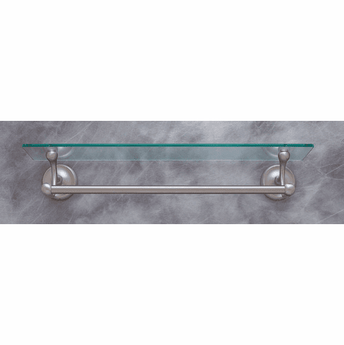 JVJ 24211 Paramount Series Satin Nickel Finish 22 Glass Shelf w/ 18 Towel Bar C/S, Composition Solid Brass