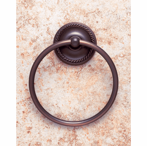 JVJ 24706 Prestige Series Old World Bronze Finish Towel Ring C/S, Solid Brass