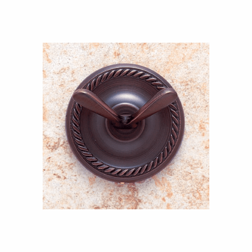 JVJ 24707 Prestige Series Old World Bronze Finish Double Robe Hook C/S, Solid Brass