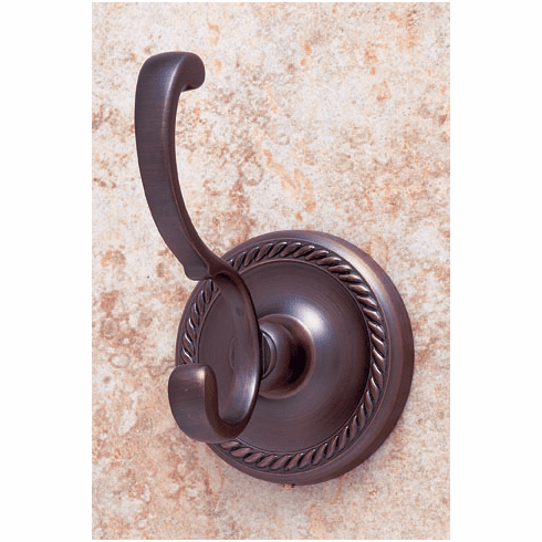 JVJ 24708 Prestige Series Old World Bronze Finish Deco Robe Hook C/S, Solid Brass