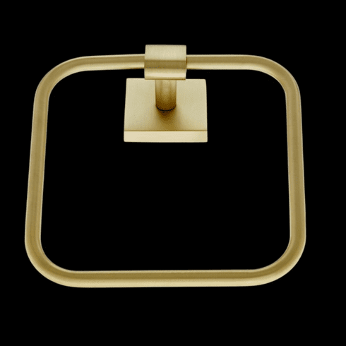 JVJ 25806 Messina Series Satin Brass Finish Squared Towel Ring C/S, Zinc & Stainless Steel