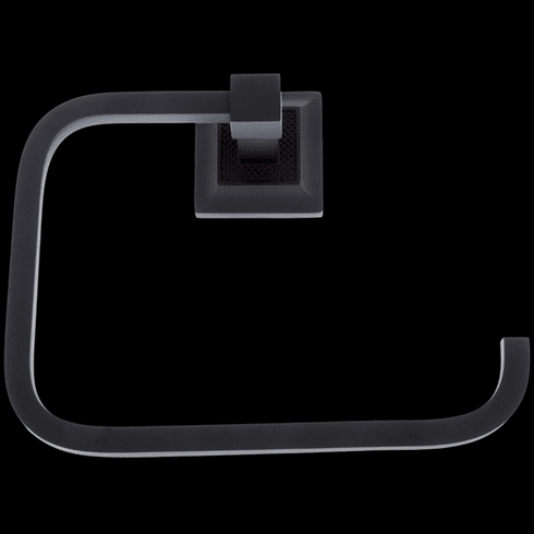 JVJ 25906 Luster Series Matte Black Finish Towel Ring,  Solid Brass