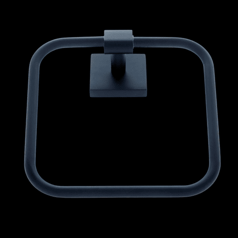 JVJ 26106 Messina Series Matte Black Finish Squared Towel Ring C/S, Zinc & Stainless Steel