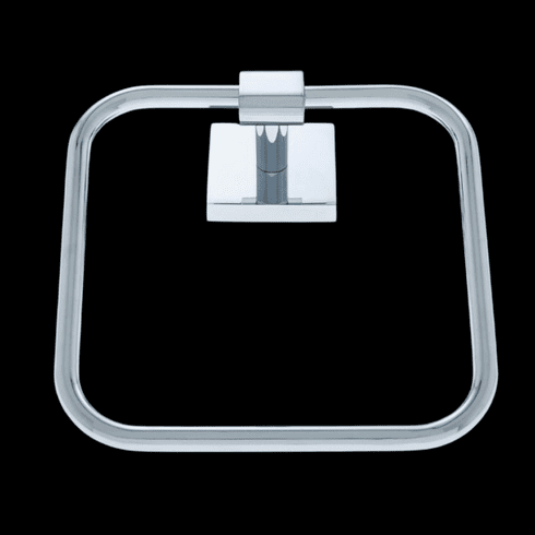 JVJ 26206 Messina Series Polished Chrome Finish Squared Towel Ring C/S, Zinc & Stainless Steel