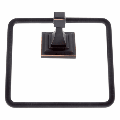JVJ 28406 Gradus Series Oil Rubbed Bronze Finish, Square Towel Ring