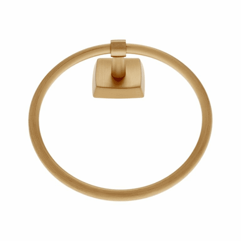 JVJ 29506 Serene Series Satin Brass Finish Towel Ring,  Solid Brass